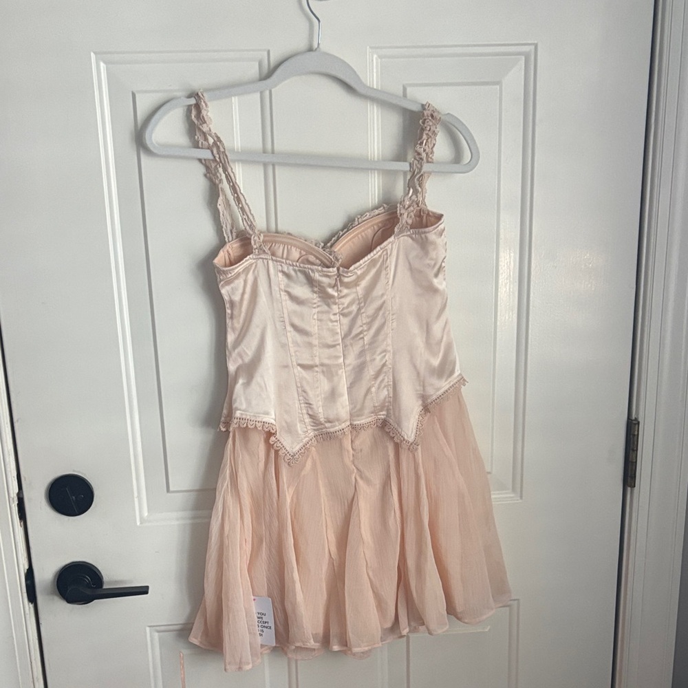 ASOS Blush Pink Lace Corset Slip Dress - Picture 2 of 2